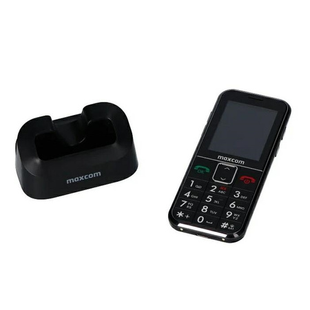 Maxcom Comfort MM735 ze stacją ładującą+ opaska SOS czarny/black