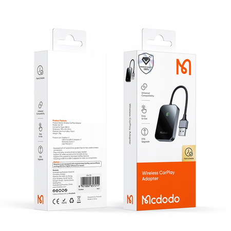 MCDODO ADAPTER FOR APPLE CARPLAY WIRELESS BLUETOOTH USB USB-C