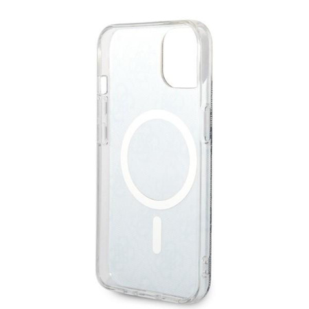 Guess zestaw ładowarka MagSafe + etui do iPhone 14 Plus 6,7" niebieskie 4G Print (GUBPP14MH4EACSB)