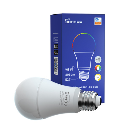 Sonoff inteligentna smart żarówka LED (E27) Wi-Fi 806Lm 9W RGB (B05-BL-A60)