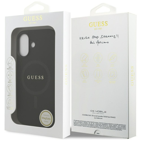 Etui Guess Saffiano Classic Logo MagSafe do iPhone 17 czarny