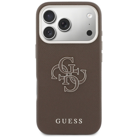Etui Guess FW Resin Logo do iPhone 17 Pro brązowy