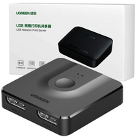 Ugreen CM430 rozdzielacz sygnału 2x DisplayPort (wejście) do 1x DisplayPort (wyjście) przełącznik 4K/1080p czarny (60622)