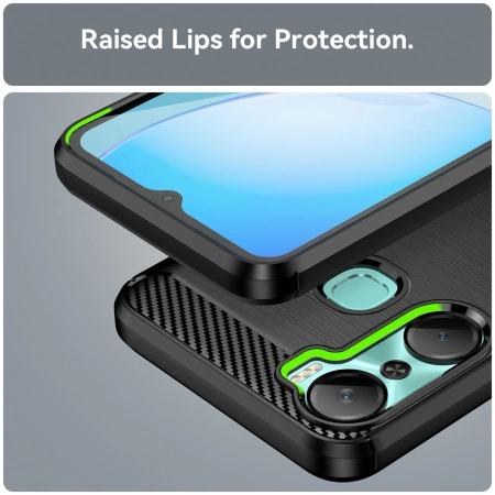 Carbon Case etui do Infinix Hot 12 Pro elastyczny silikonowy karbonowy pokrowiec czarne