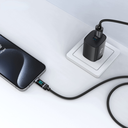PALPRO KABEL USB-A USB-C SZYBKIE ŁADOWANIE DO SAMSUNG APPLE 3A 18W LED 1M