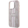 Etui Guess 4G Printed Stripes MagSafe na iPhone 15 Pro - różowe