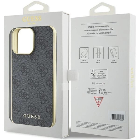 Etui Guess 4G Charms Collection do iPhone 15 Pro Max - szare