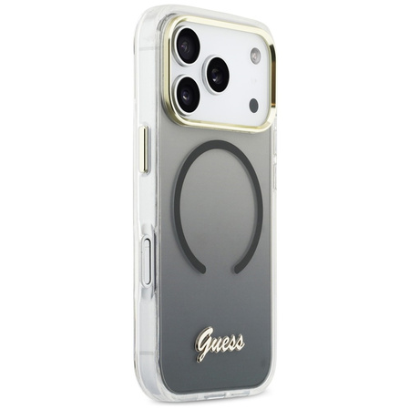 Etui Guess IML Gradient Script Metal     MagSafe do iPhone 17 Pro czarny