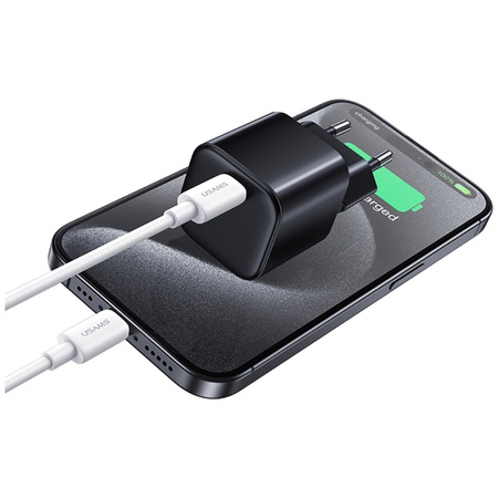 USAMS ŁADOWARKA SIECIOWA ADAPTER USB-C DO APPLE IPHONE IPAD 20W Z KABLEM