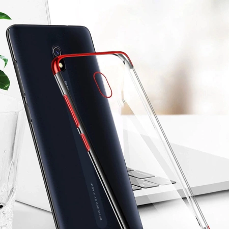 HURTEL ETUI CASE POKROWIEC ŻELOWY DO XIAOMI REDMI 8A Z METALICZNĄ RAMKĄ