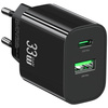 USAMS ŁADOWARKA SIECIOWA CC317 T65 33W DO TELEFONÓW USB-C USB-A FAST