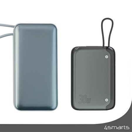 4SMARTS POWERBANK 10000MAH 30W DO TELEFONÓW Z WBUODOWANYM KABLEM USB-C 15CM
