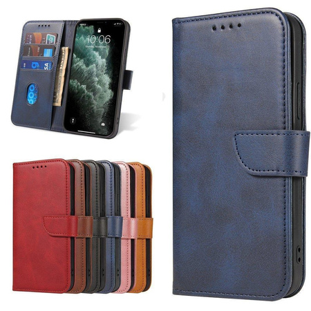 Magnet Case elegancki futerał etui pokrowiec z klapką i funkcją podstawki Samsung Galaxy A03s (166,5) niebieski