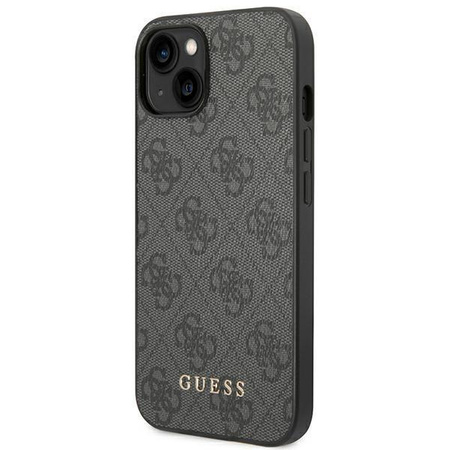 Etui Guess GUHCP14SG4GFGR na iPhone 14 - szare 4G Metal Gold Logo