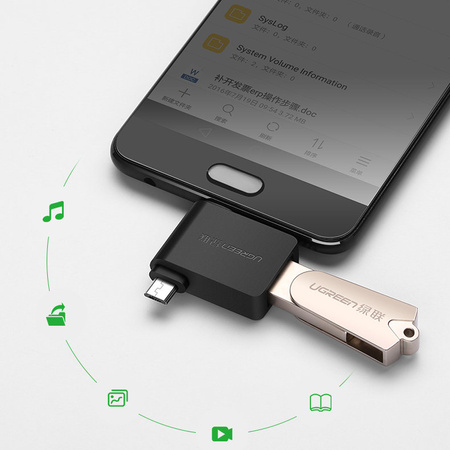 Ugreen adapter przejściówka OTG USB USB 3.2 Gen 1 (5Gbps) - USB Typ C / micro USB czarny (30453)