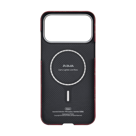 Pitaka Ultra-Slim Case, Monogram-Gold/Red - iPhone 17 Pro