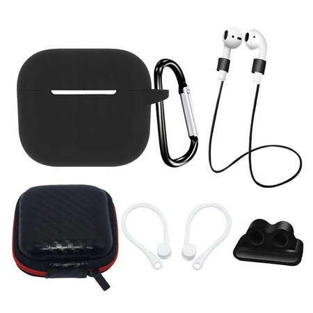 HURTEL ZESTAW ETUI DO AIRPODS 3 Z PASEM NA SZYJĘ KARABIŃCZYK ZACZEP NA UCHO