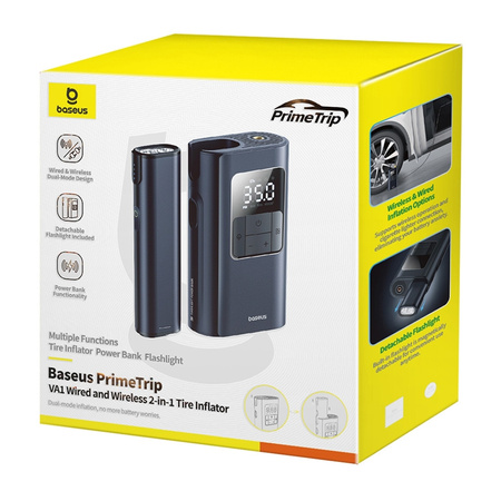 Kompresor samochodowy BASEUS PrimeTrip VA1 2w1 (czarny)
