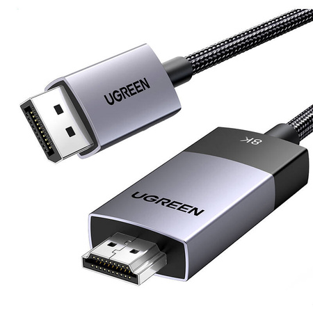 UGREEN KABEL DISPLAYPORT DO HDMI 8K 60HZ 2M DO KOMPUTERA MONITORA 2 METRY