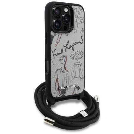 KARL LAGERFELD ETUI CROSSBODY GRAINED PATTERN LOGO DO IPHONE 16 PRO