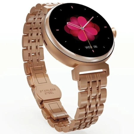 Smartwatch HiFuture Aura damski - różowo-złoty