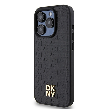 DKNY ETUI DO IPHONE 15 PRO DO MAGSAFE SKÓRA Z WZOREM MONOGRAM I LOGO