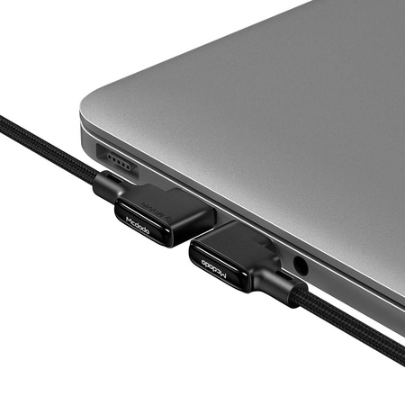 Kabel do telefonu Mcdodo  do iPhone, szybkie ³adowanie k¹towy 90° LED Lightning 1,2m czarny