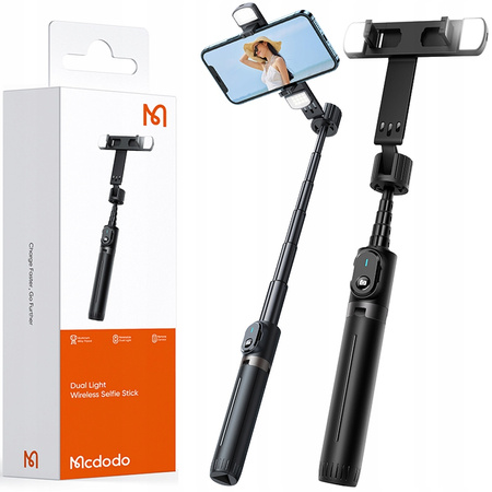 Double Shot kijek selfie, stick, tripod, bluetooth, statyw, czarny, Mcdodo