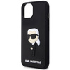 Etui Karl Lagerfeld KLHCP14M3DRKINK na iPhone 14 Plus 6.7" - czarne Rubber Ikonik 3D
