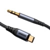 Joyroom kabel audio stereo AUX 3,5 mm mini jack - USB-C do telefonu 1,2m czarny (SY-A07)