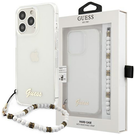Guess GUHCP13LKPSWH iPhone 13 Pro / 13 6,1" Transparent hardcase White Pearl