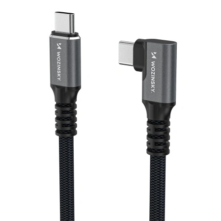 Kabel kątowy Wozinsky WPS3-UY41S USB-C USB4 40Gb/s 240W 1m 4K - czarny