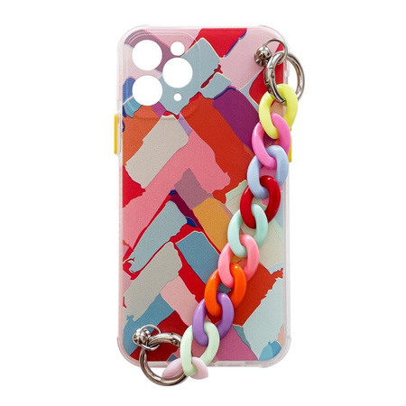 Color Chain Case żelowe elastyczne etui z łańcuchem łańcuszkiem zawieszką do Samsung Galaxy A32 4G wielokolorowy (3)