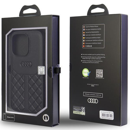 Etui Audi Genuine Leather na iPhone 13 Pro / 13 - czarne AU-TPUPCIP13P-Q8/D1-BK