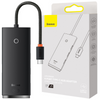 Baseus Lite Series przejściówka HUB USB Typ C - 4x USB 3.0 25cm czarny (WKQX030301)