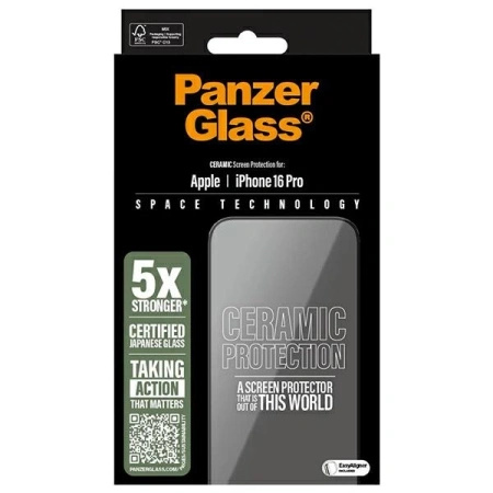 Szkło hartowane PanzerGlass Ceramic Screen Protector Ultra-Wide Fit na iPhone 16 Pro