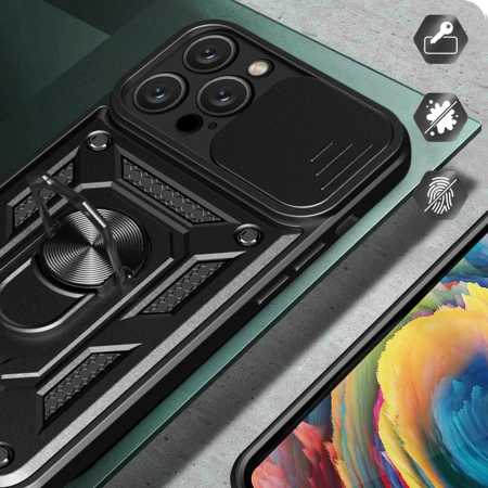 HURTEL ETUI CAMSHIELD DO IPHONE 16 PRO MAX Z PODSTAWKĄ OCHRONNE NA APARAT