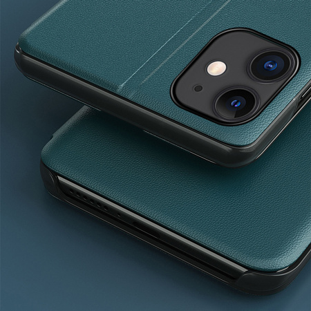 Eco Leather View Case elegancki futerał etui z klapką i funkcją podstawki iPhone 13 mini zielony