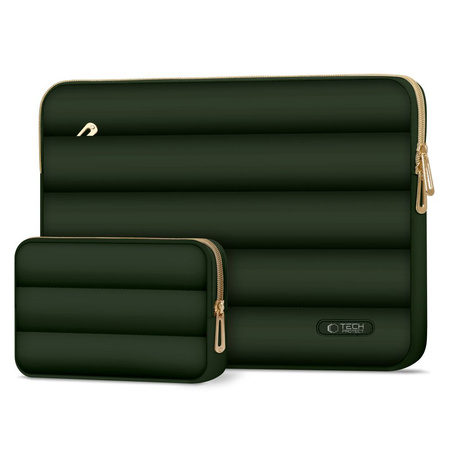 TECH-PROTECT ETUI POKROWIEC 15 16 CALI DO LAPTOPA ARMY GREEN ANTYWSTRZĄSOWE