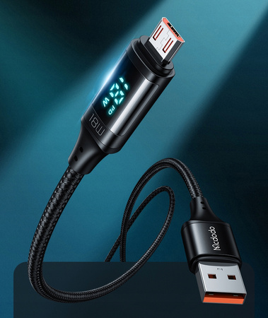McDodo DIGITAL PRO QC 4.0 Micro USB 18W 1.2m black phone cable