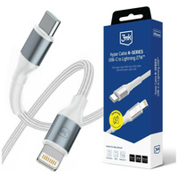 Kabel 3MK Hyper Cable N-SERIES USB-C do  Lightning 50cm PD 3.0 9V/3A 27W biały