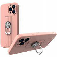 Ring Case silikonowe etui z uchwytem na palec i podstawką do iPhone 11 Pro Max różowy