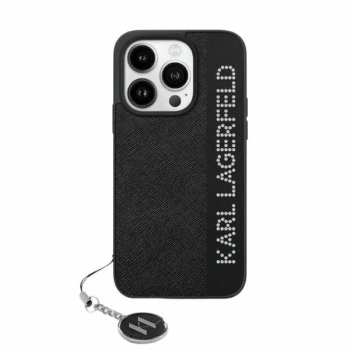 KARL LAGERFELD ETUI HARDCASE DO IPHONE 15 14 13 6.1 SAFFIANO Z RHINESTONES