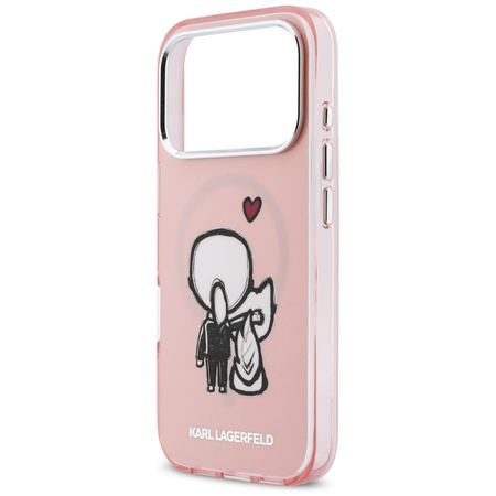 Etui Karl Lagerfeld Karl & Choupette     Back MagSafe do iPhone 17 Pro Max różowy