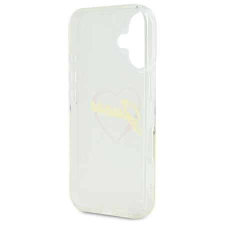 GUESS ETUI HARDCASE DO IPHONE 16 6.1'' Z IML HEART I PRZEŹROCZYSTYM WZOREM
