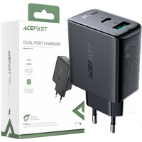 Acefast ładowarka sieciowa USB Typ C / USB 32W, PPS, PD, QC 3.0, AFC, FCP czarny (A5 black)