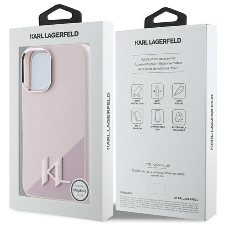 KARL LAGERFELD CASE DO IPHONE 16 6.1 DO MAGSAFE HARDCASE SILICONE SHADOW
