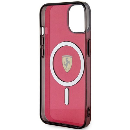 Etui Ferrari FEHMP14SURKR na iPhone 14 - czerwone Translucent Magsafe