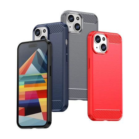 HURTEL ETUI CARBON CASE DO IPHONE 15 ELASTYCZNE WZÓR KARBONOWY OCHRONNE