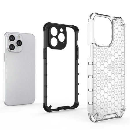 Honeycomb etui iPhone 14 Pro Max pancerny hybrydowy pokrowiec niebieskie